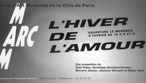 Carton d'invitation à l'exposition L'hiver de l'amour, Musée d'art moderne de la Ville de Paris, du 10 février au 13 mars 1994