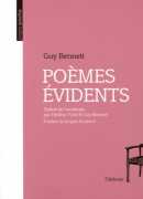Poèmes évidents, de Guy Bennett, éditions de l'Attente